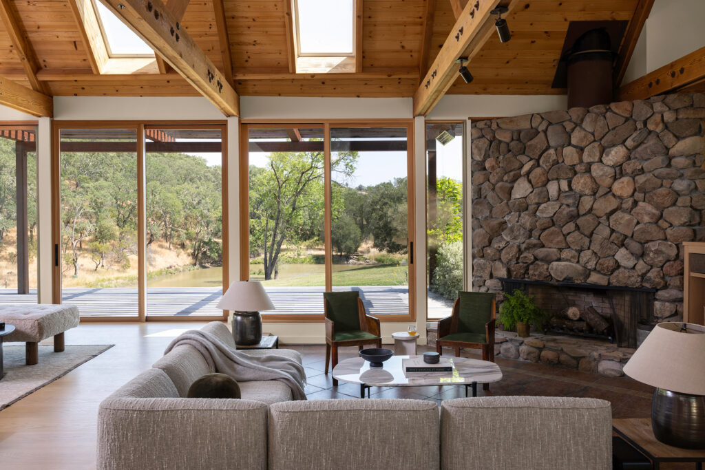 Living Room Fireplace Sonoma House by Westward Atelier