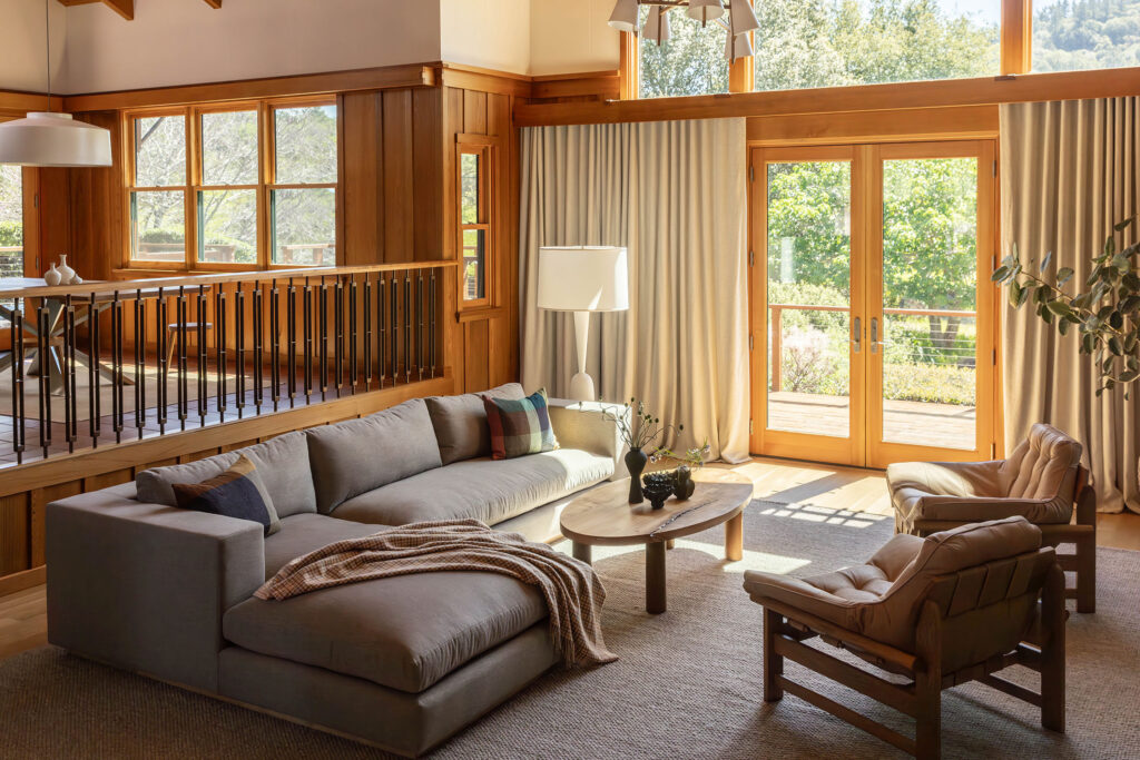 Living Room Furnishings in West Marin House by Decorotation