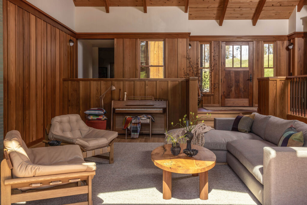 Living Room Seating in West Marin House by Decorotation