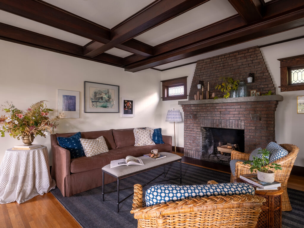 Living Room in Seattle Craftsman by Anne Corgan