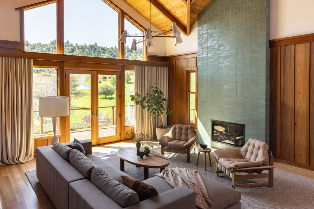 Living Room in West Marin House by Decorotation