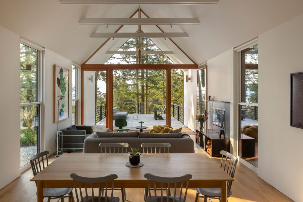 Living Space in Orcas Island Retreat by Heliotrope Architects