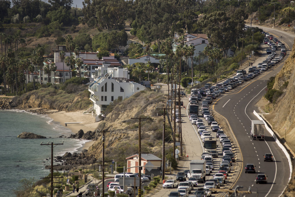 Traffic on the Pacific Coast Highway in Malibu