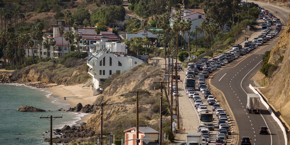 Traffic on the Pacific Coast Highway in Malibu