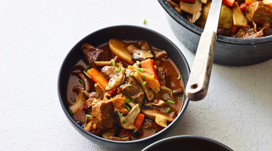 Mushroom, Beef, and Bacon Stew