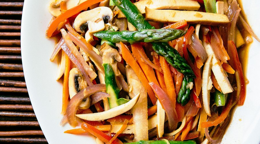 Slivered Vegetable and Tofu Stir-Fry