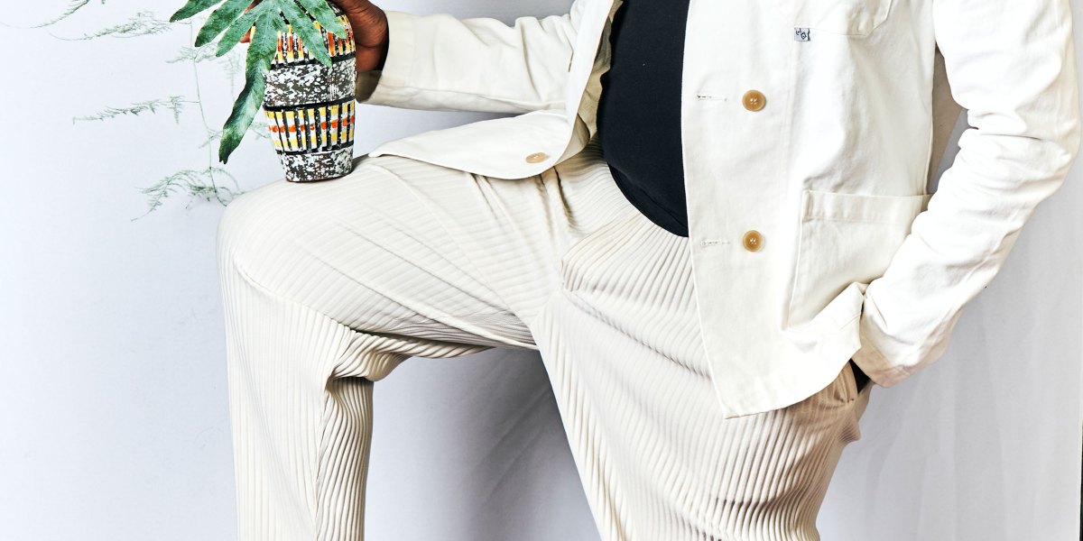 Maurice Harris in a White Suit