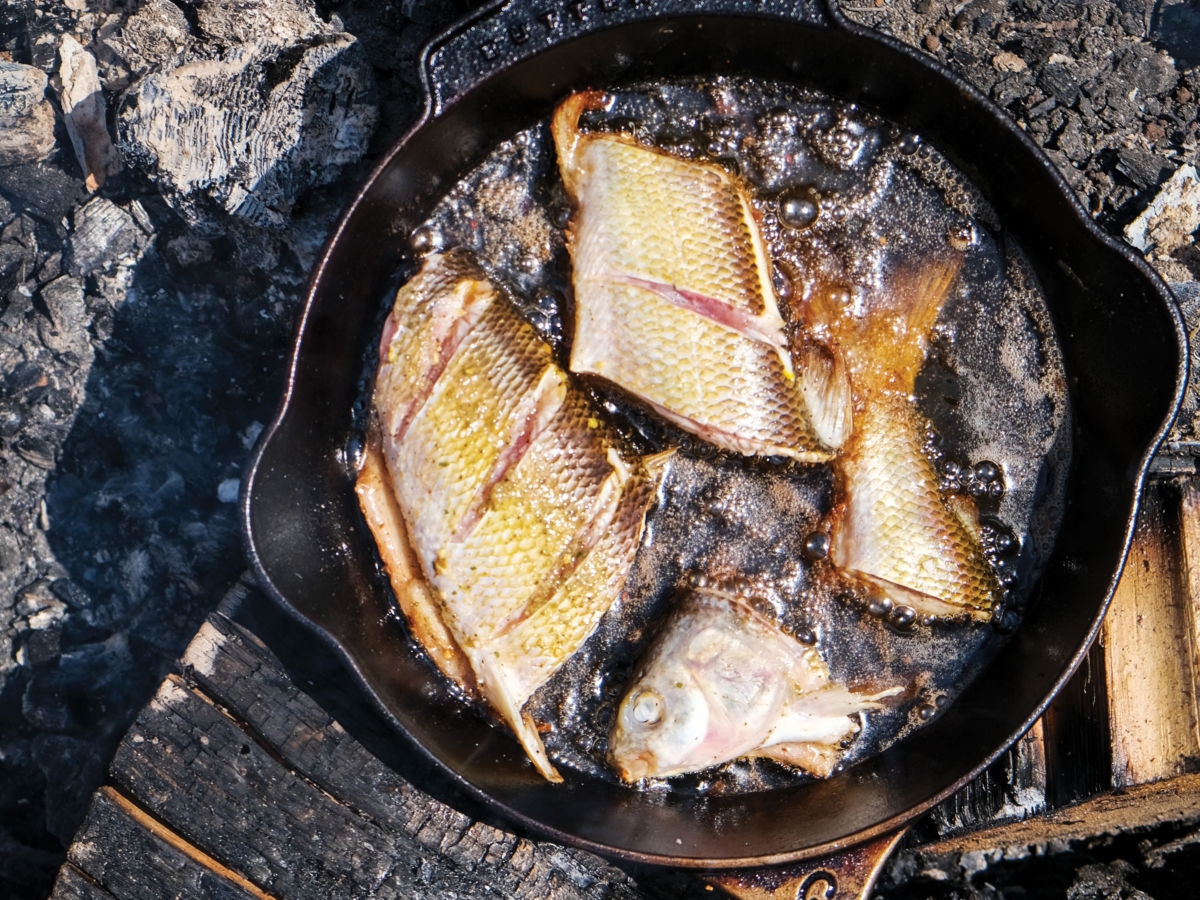 Pescado Frito Cooked in Cast Iron