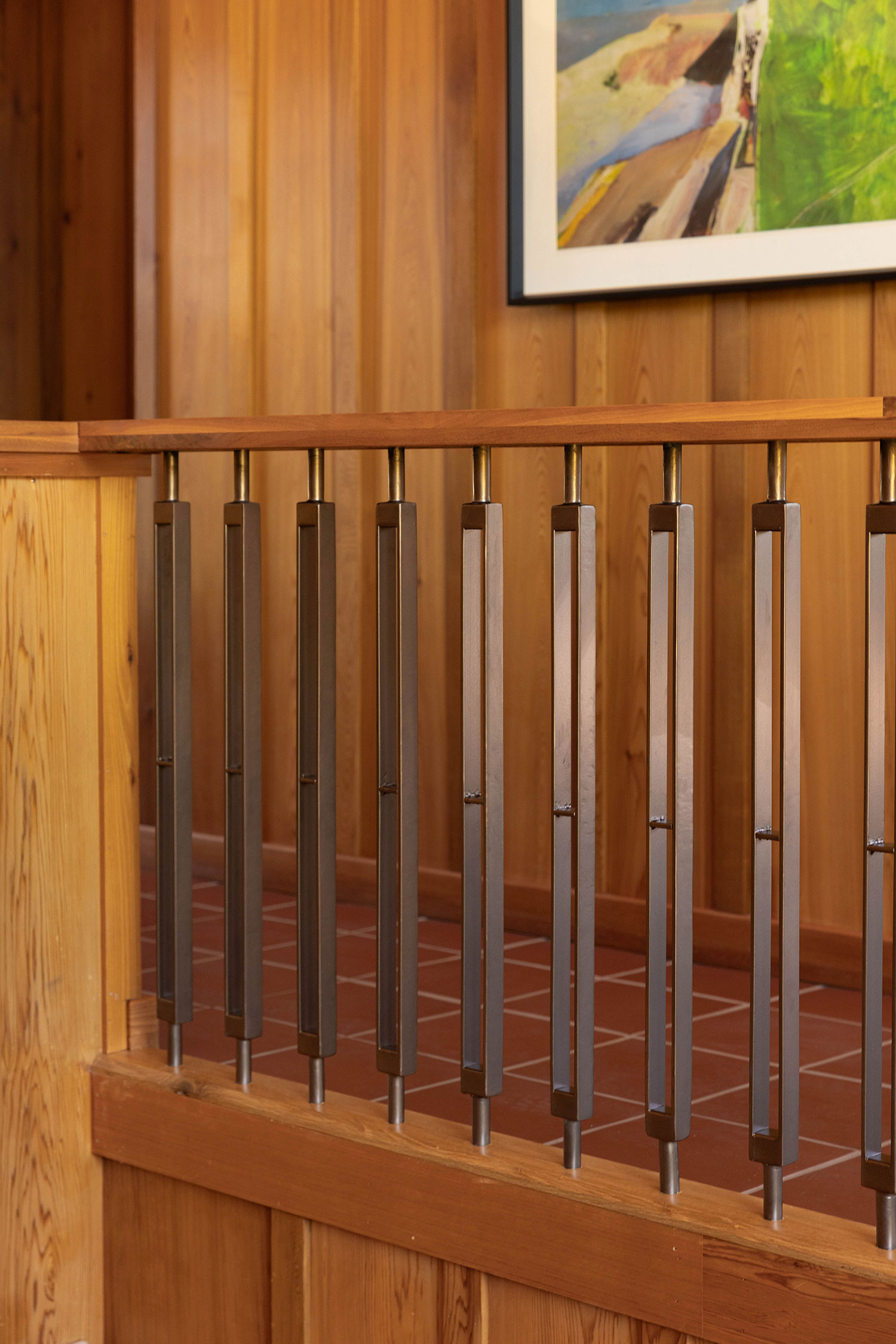 Metal Railing in West Marin House by Decorotation