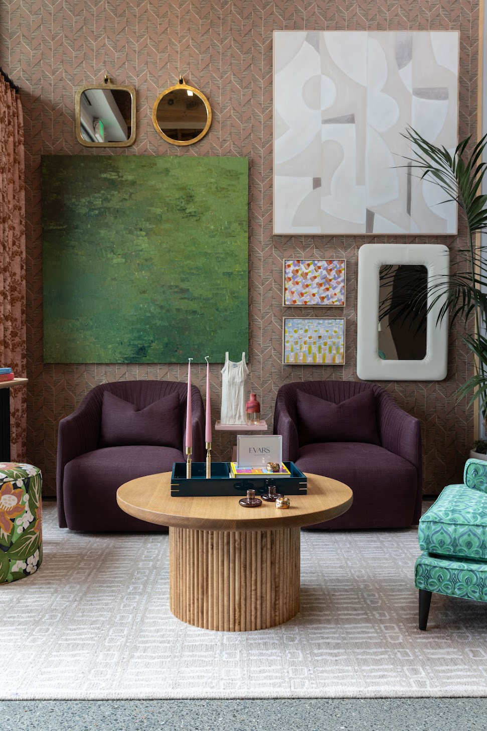 Mixed Patterns in Seating Area by Nancy Evars