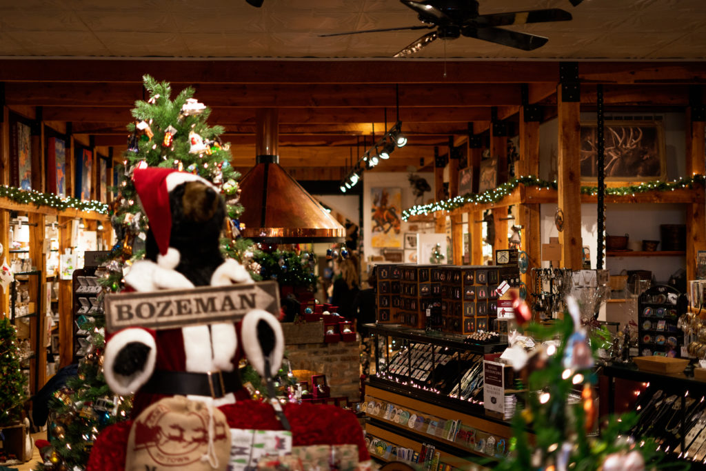 santa bear with sign in christmas decorated montana gift corral