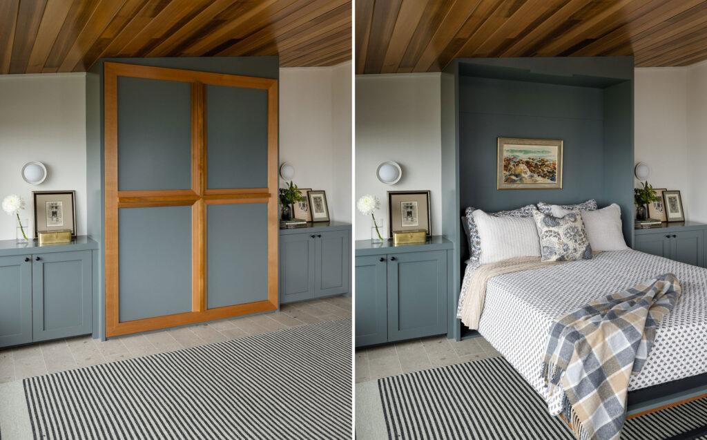 Murphy Bed in Guest Bedroom in Camano Island Cabin by Shannon Adamson