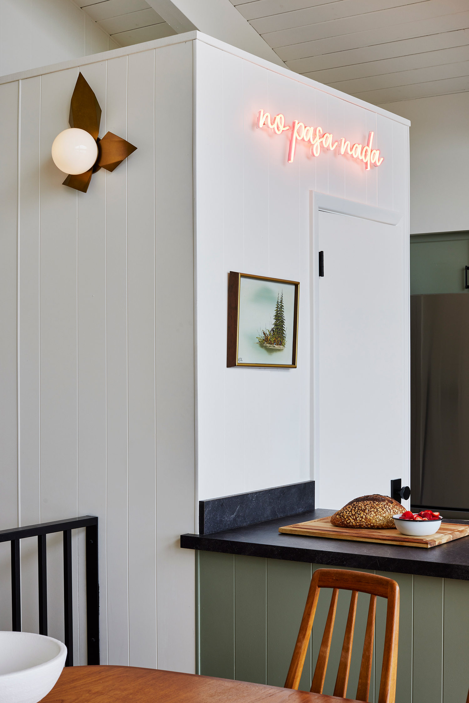Neon Sign in Idaho Cabin by Lucas Browning Design