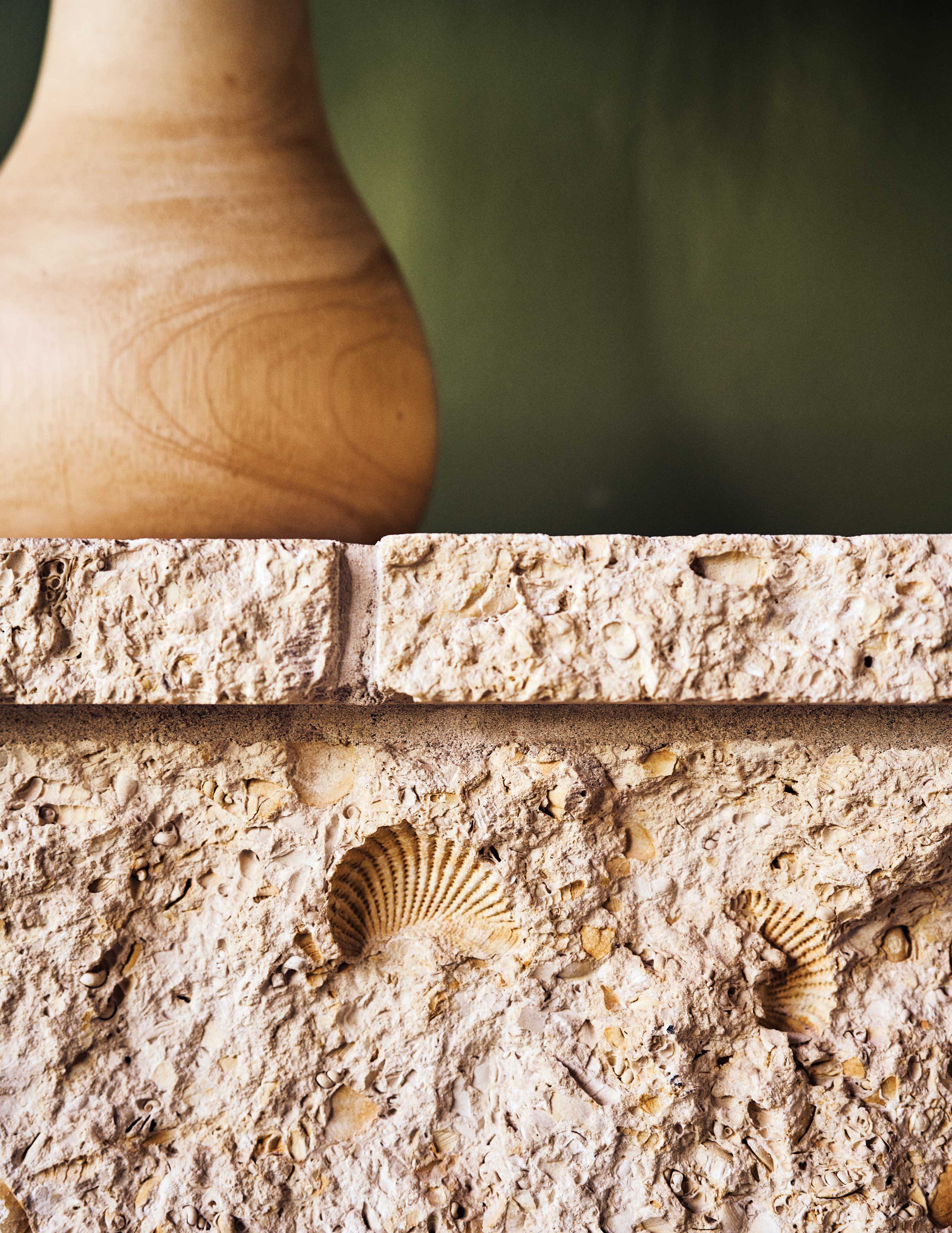 Fireplace Detail with Fossil