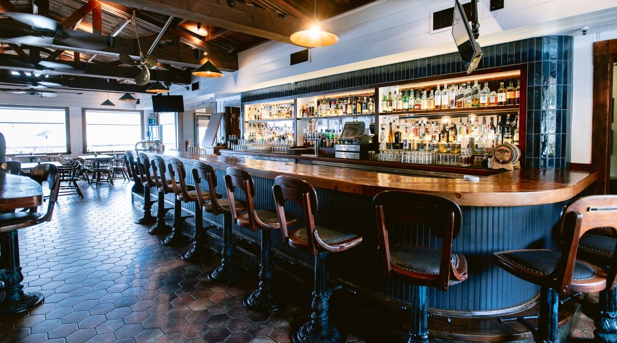 Nick's Cove Long Copper-Topped Bar