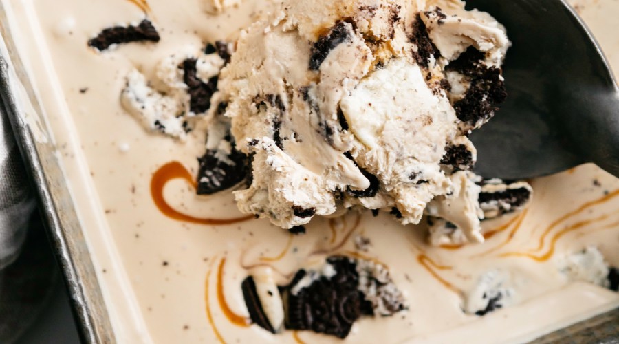 No-Churn-Caramel-Coffee-Cookie Ice Cream