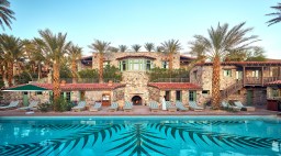 Inn at Death Valley Pool with Robed Figure