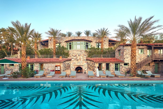 Inn at Death Valley Pool with Robed Figure