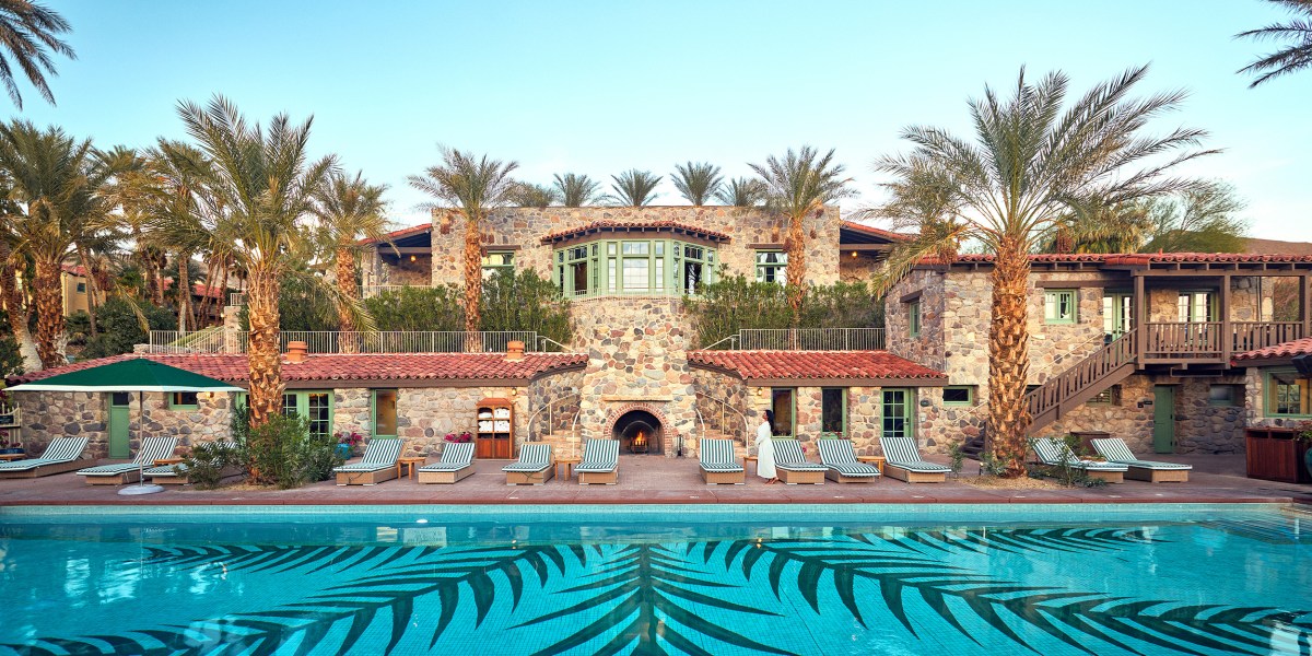 Inn at Death Valley Pool with Robed Figure