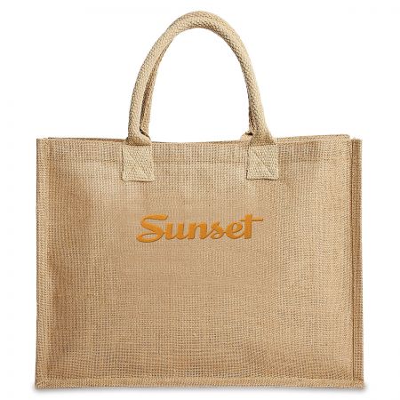 sunset orange logo tote