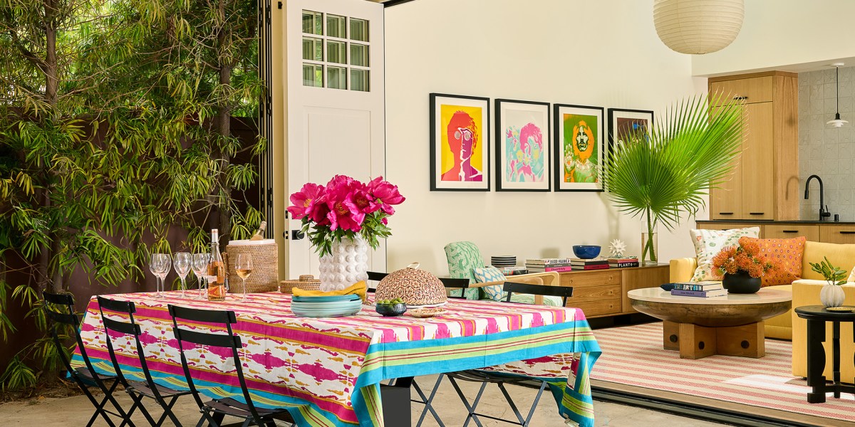 Outdoor Dining Area in Garage by Kerry Green