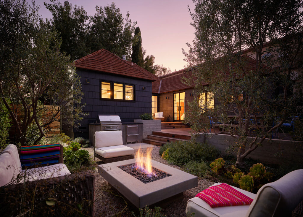 Outdoor Seating in Santa Monica Bungalow by Harvest Architecture