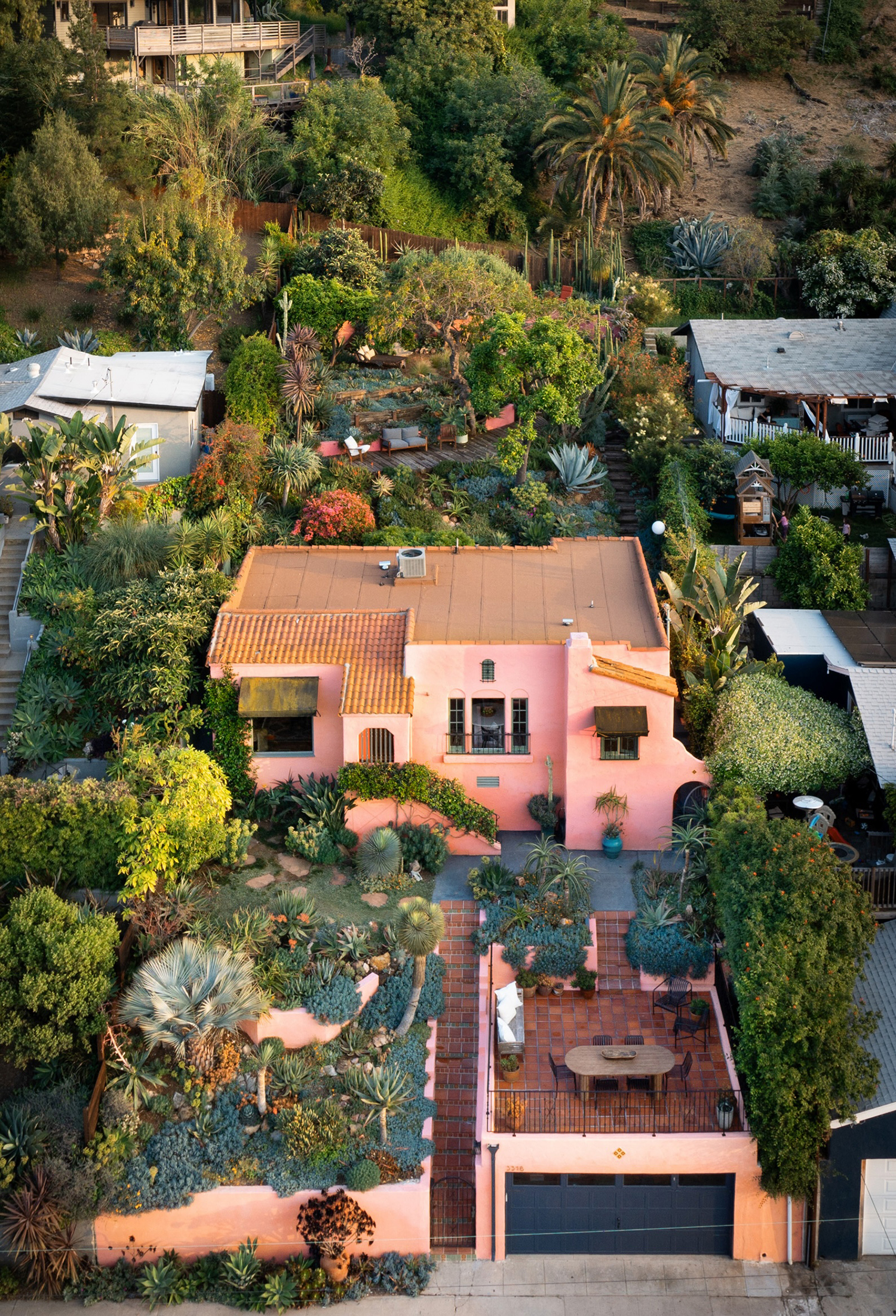 Overhead Exterior of Pink Mount Washington House