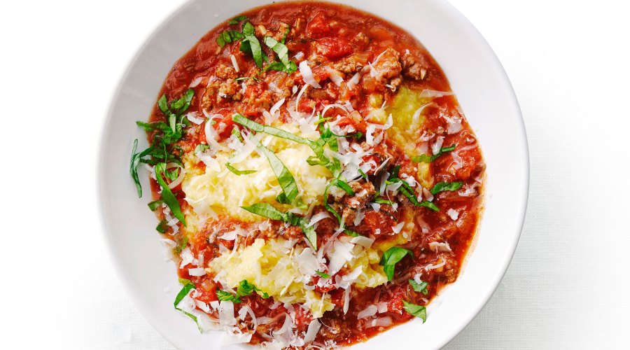 Parmesan Polenta with Quick Ragu