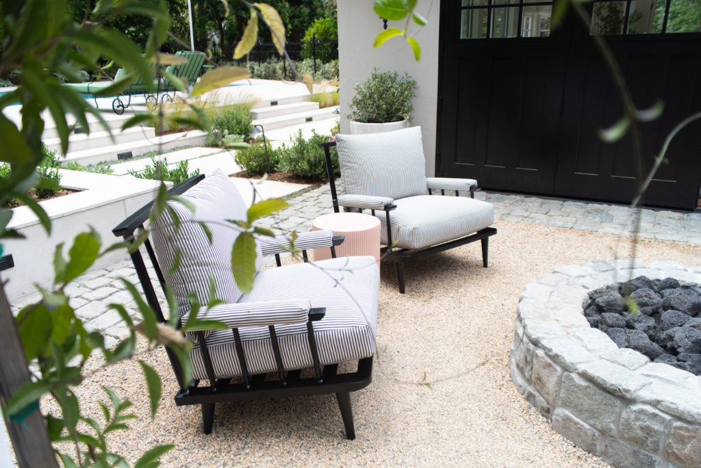 fire pit pool deck nickey kehoe chairs Liza Reyes