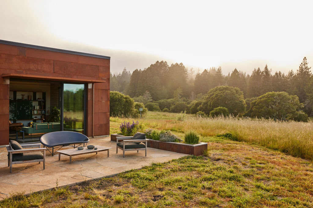 Patio in Sonoma Retreat by Regan Baker Design