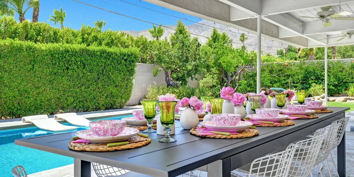 Patio Table in Pop Pad Palm Springs House