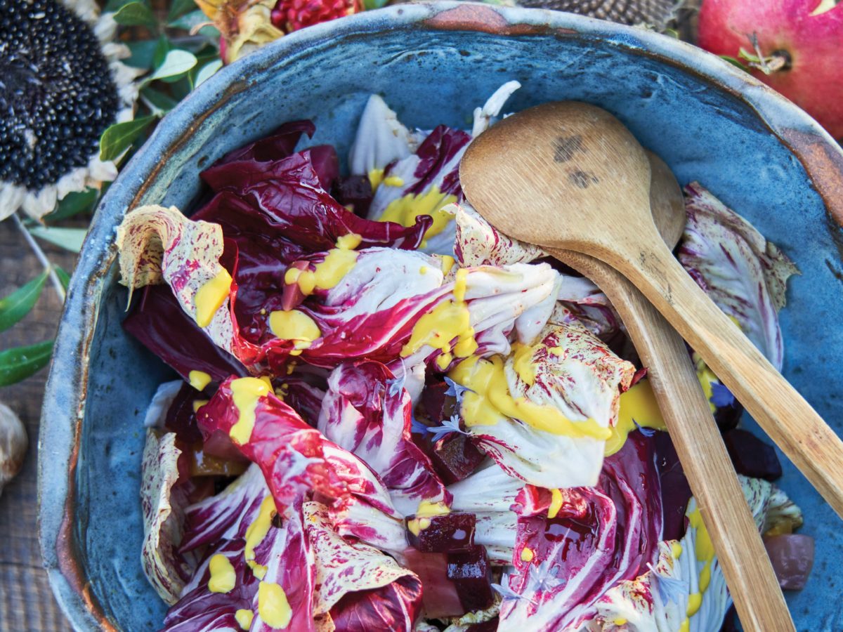 Sauteed Rainbow Chard with Saffron Compound Butter