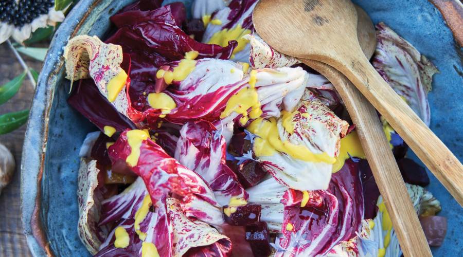 Sauteed Rainbow Chard with Saffron Compound Butter
