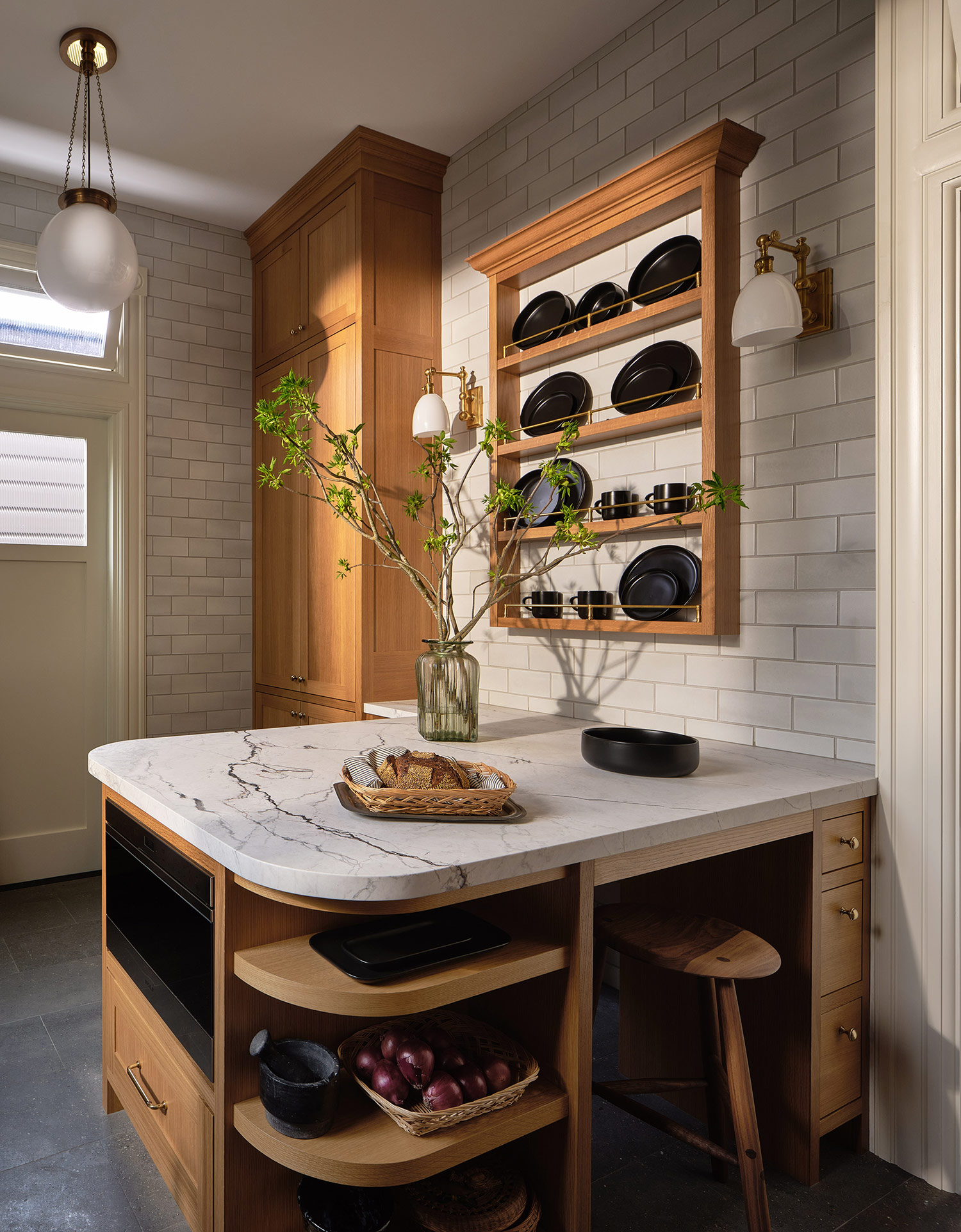 Peninsula in Victorian Kitchen by Chantal Lamberto