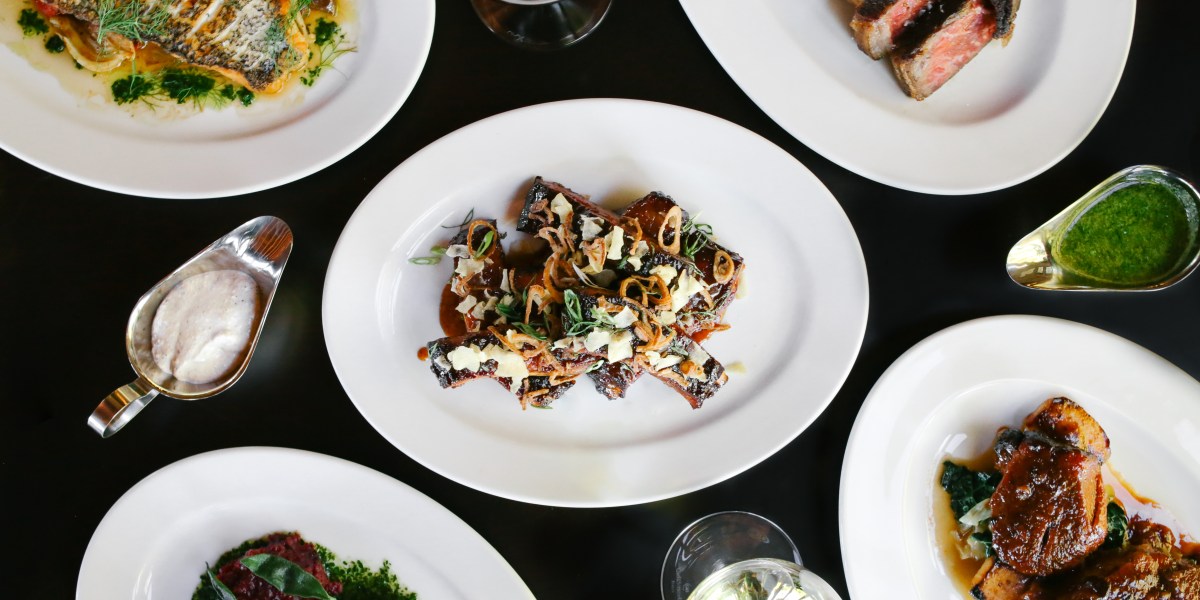 A spread of dishes at Perry Lang's