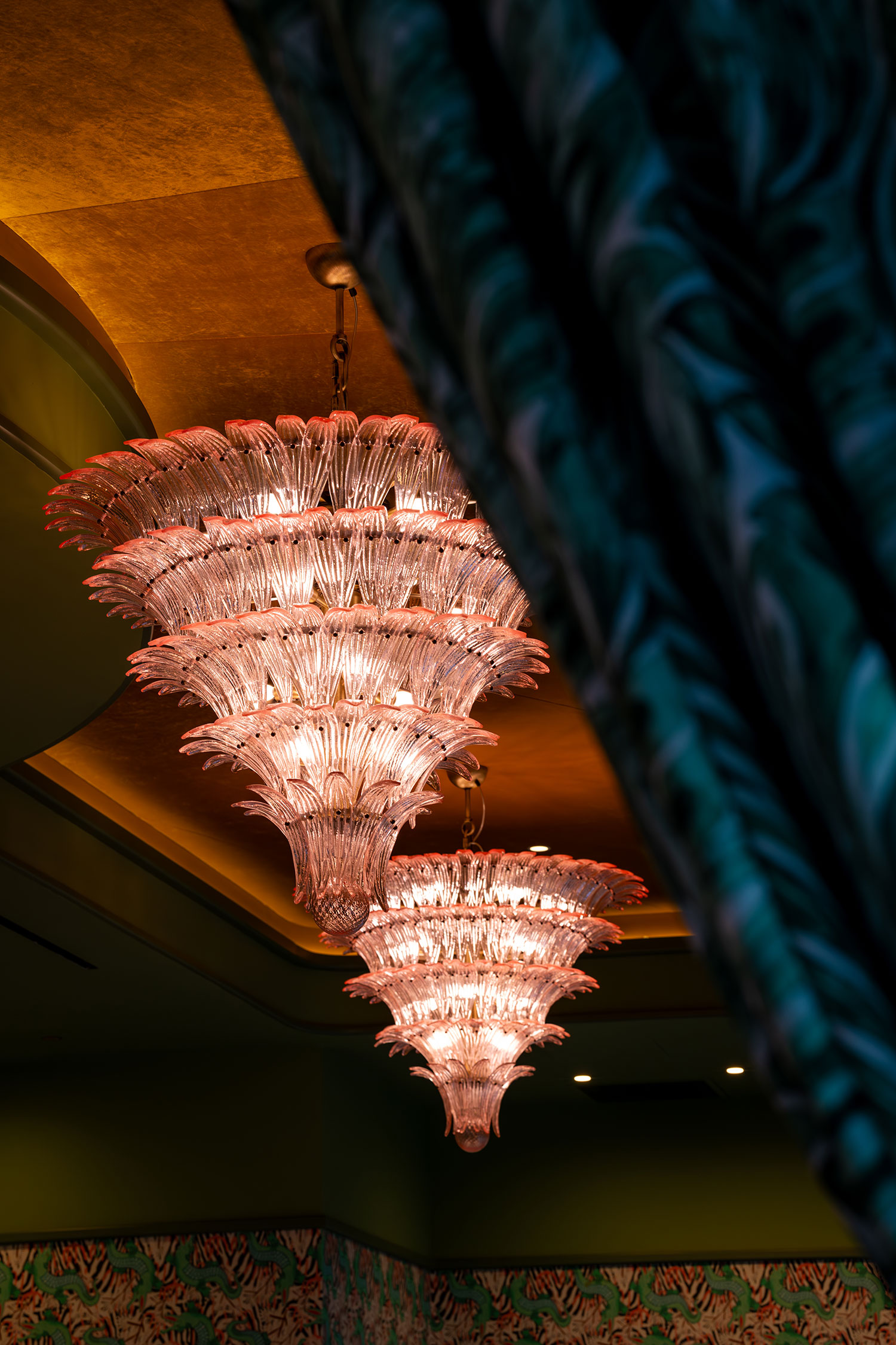 Pink Chandelier at Bar Issi