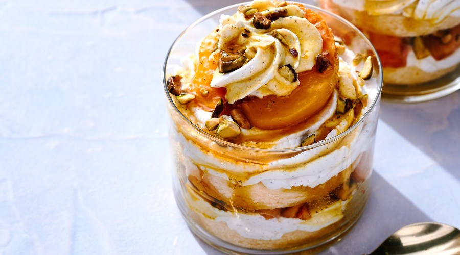 Poached Peach Trifles