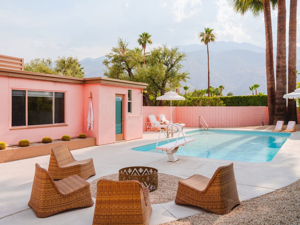 This Whimsical Pink-Hued Palm Springs House Is Used for Both Work and Play