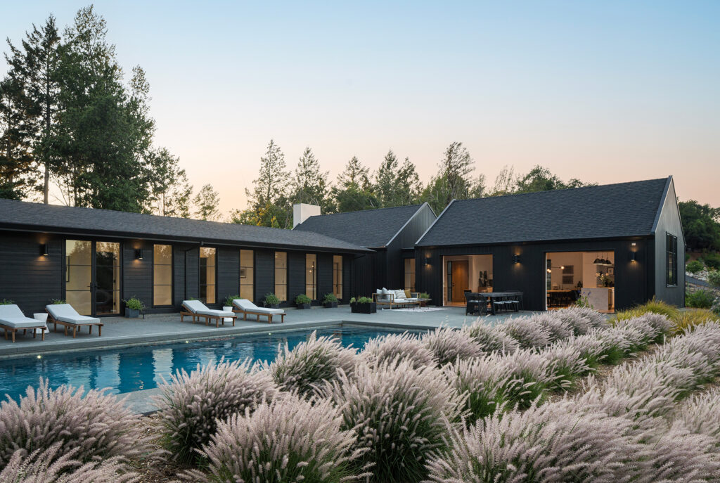 Pool Landscaping in Sonoma House by Lucy McLintic