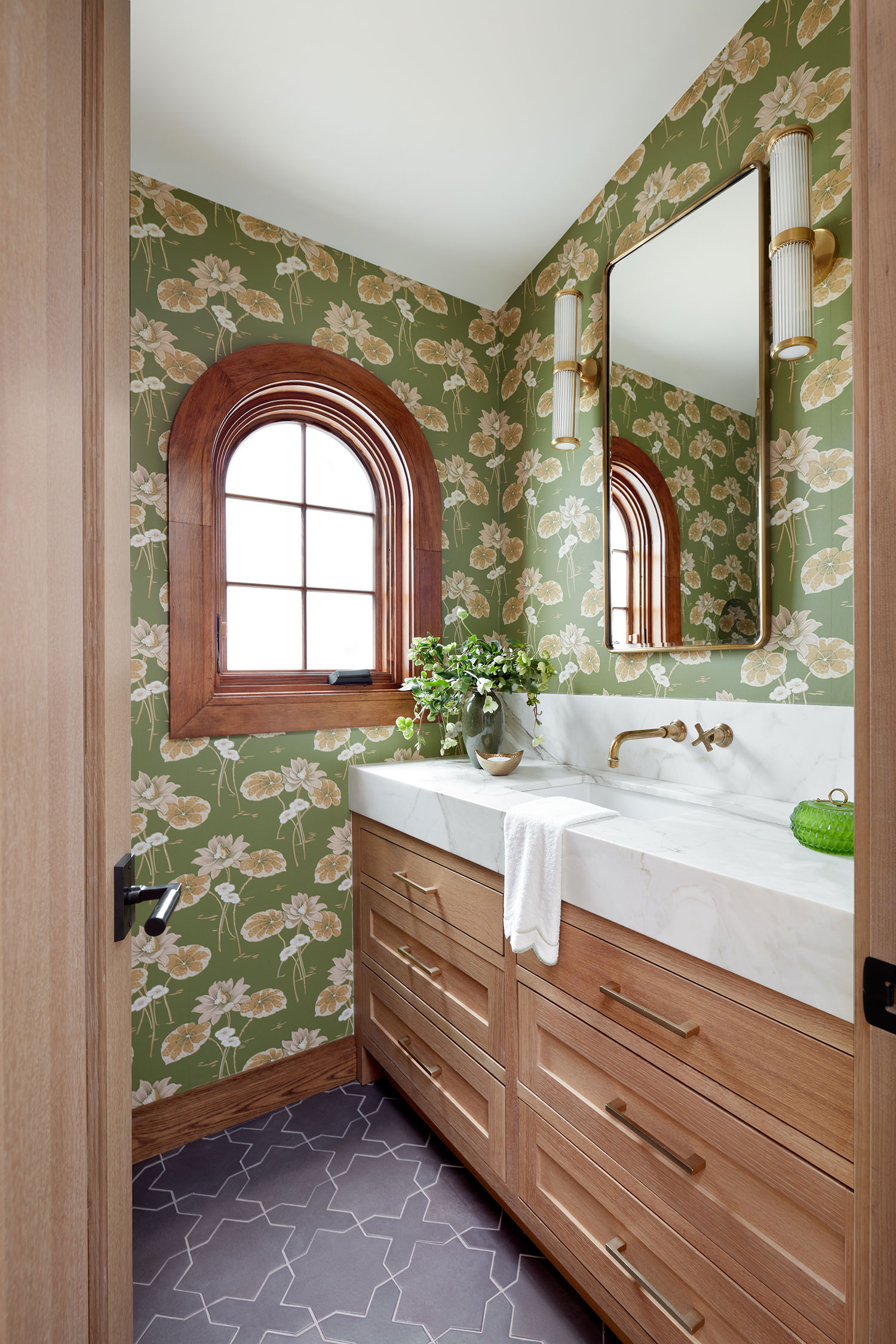 Powder Room in Hillsborough House by Amy Kopp
