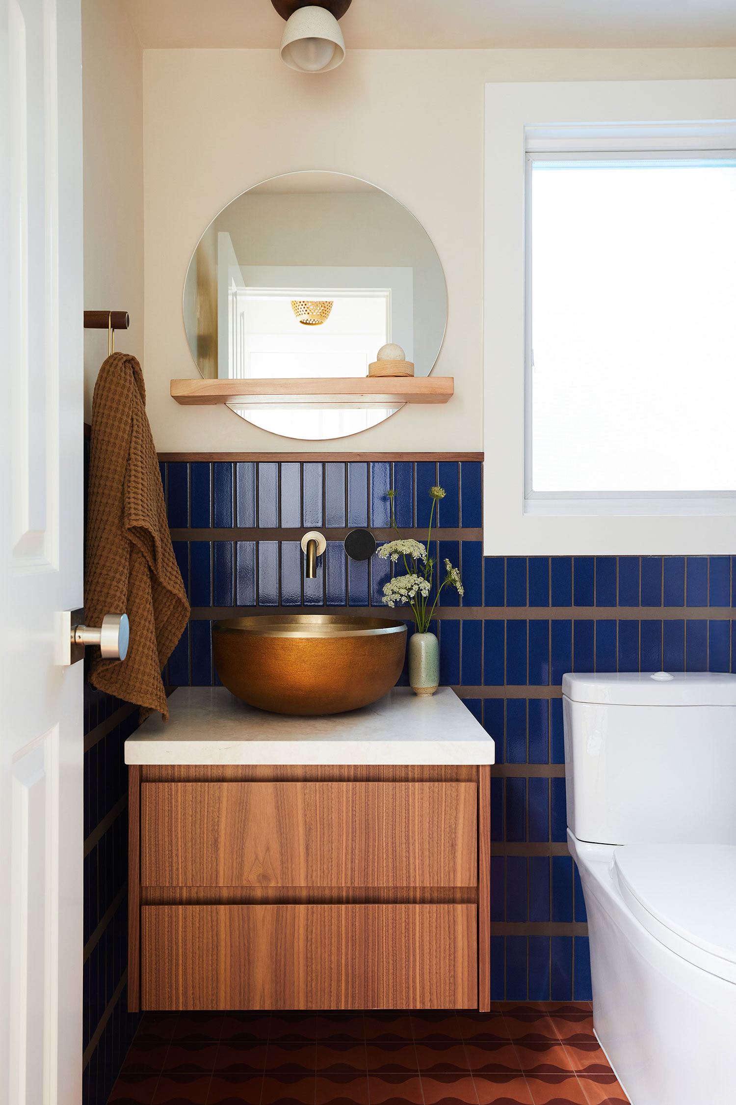Powder Room in Marin House by Cathie Hong