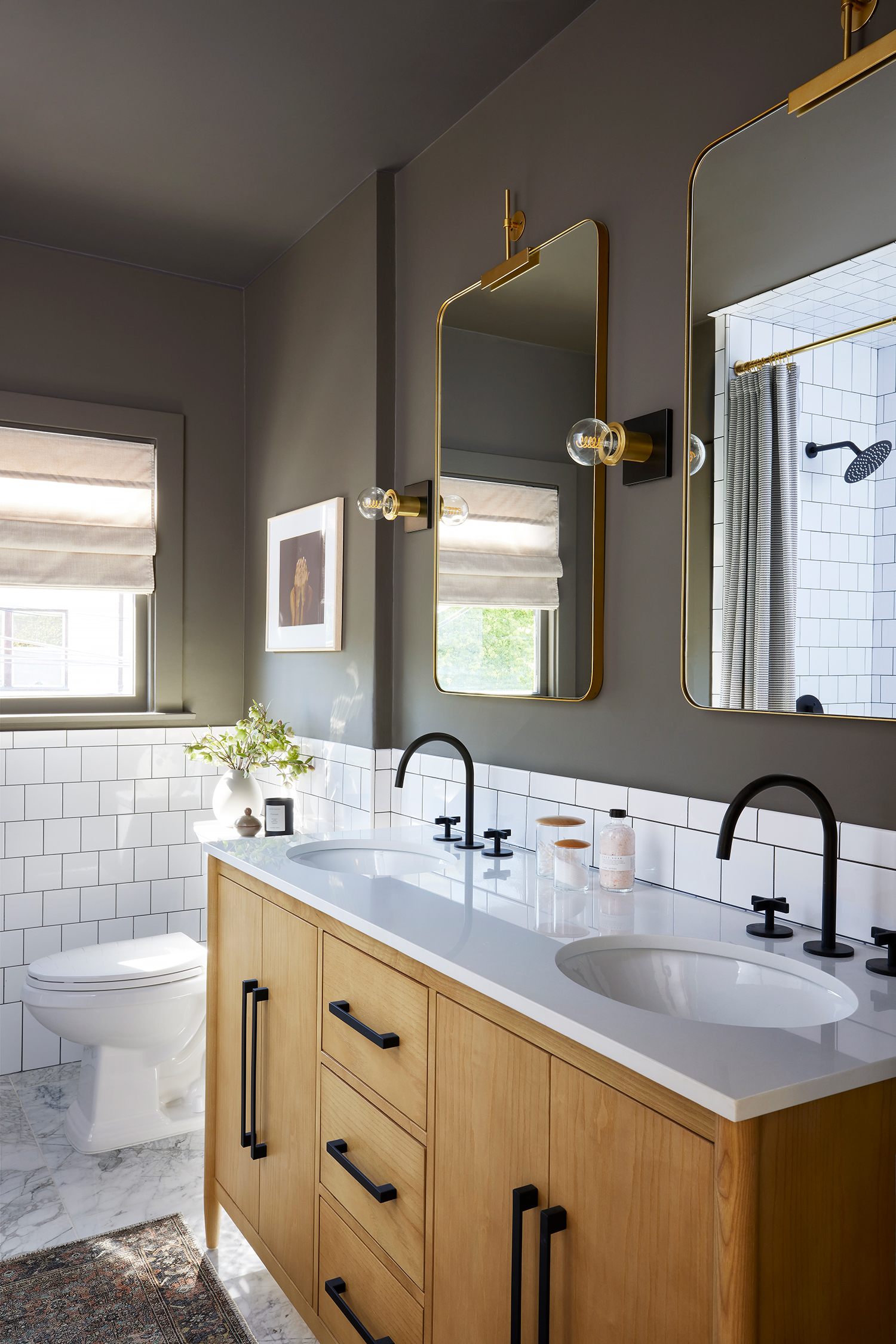 Primary Bathroom in French Normandy Alameda House by Jen McAnaney