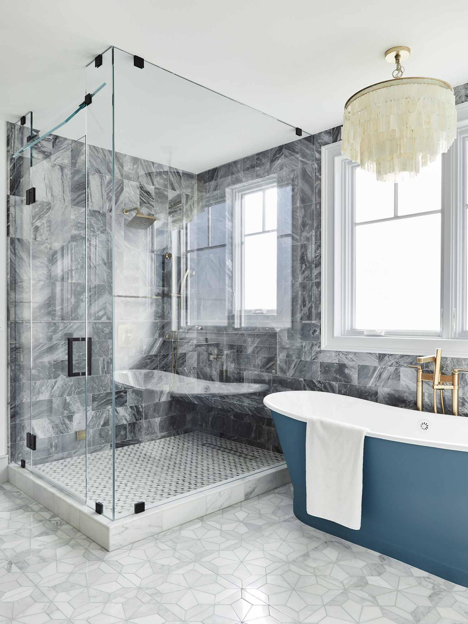 Primary Bathroom in Hermosa Beach House by Christine Vroom