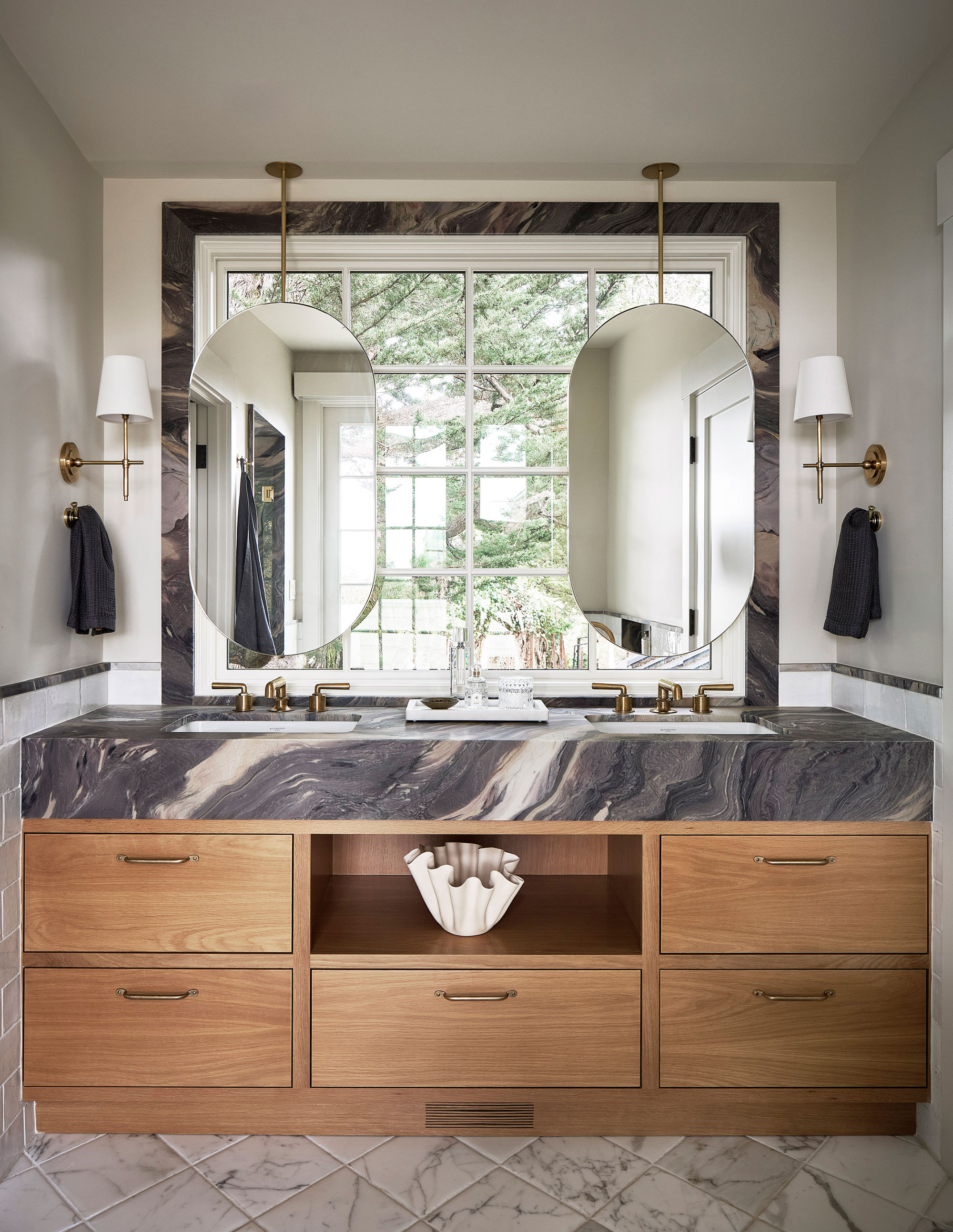 Primary Bathroom in Former Hunting Lodge by JL Interior Design