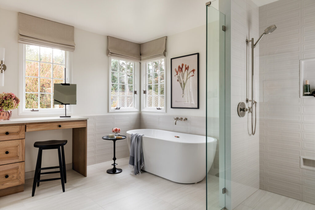 Primary Bathroom in Lake Washington House