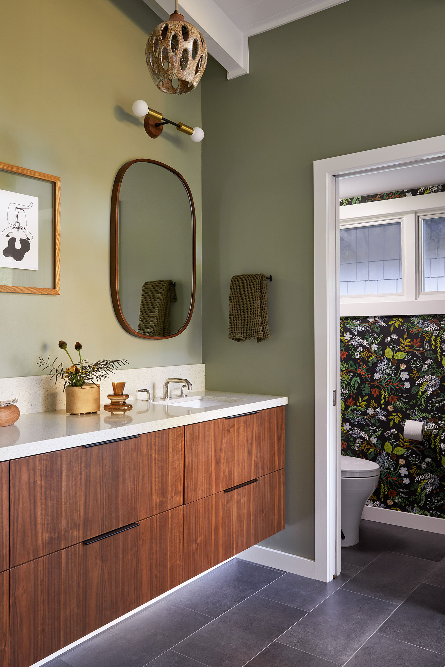 Primary Bathroom in Marin House by Cathie Hong