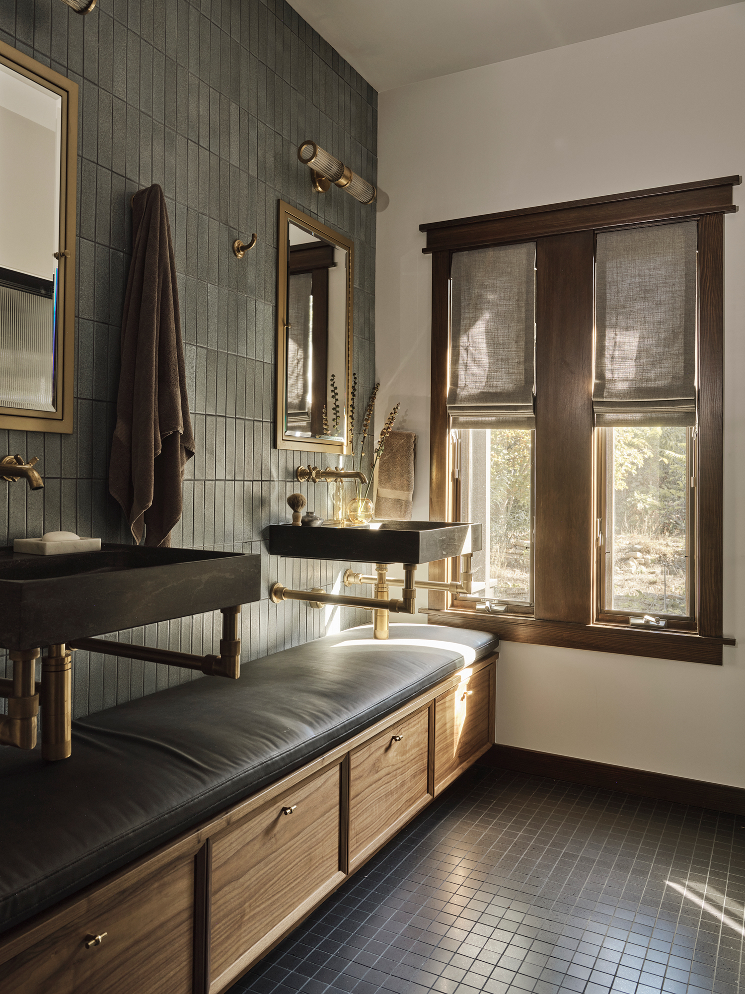 Primary Bathroom in Palisades Craftsman by Tanya Paz