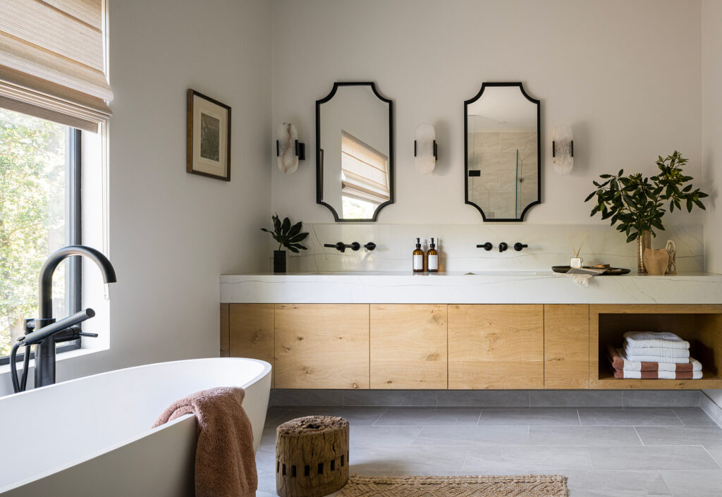Primary Bathroom in Sonoma House by Lucy McLintic