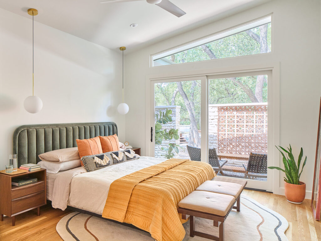 Primary Bedroom in Austin Mid-Century House by CG&S Design-Build