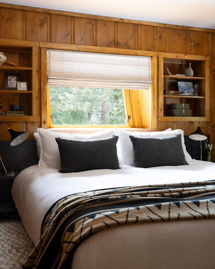 Primary Bedroom Lake Tahoe Cabin by Yen Collective